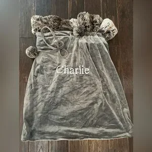 Restoration Hardware Santa Sack embroidered “Charlie”